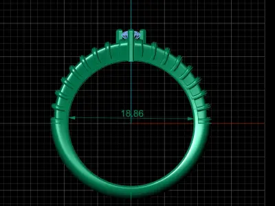 STL 3DM Print Ready Women Diamond Ring Lightweight Printable  3D print model 88