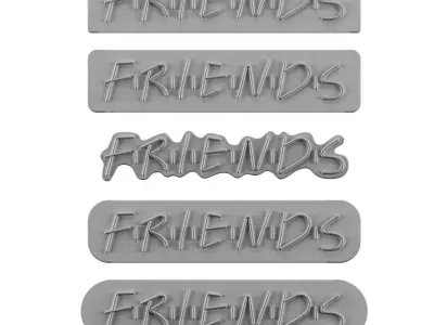 Friends Neon Sign Set 3D model