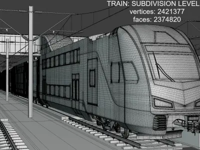 Station with Stadler train USA II 3D model
