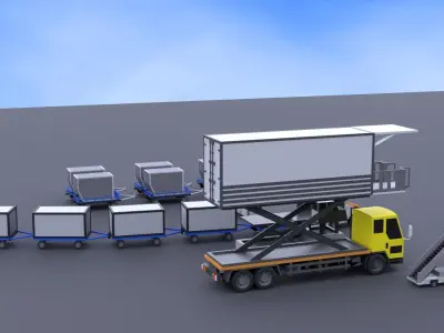 Car Plane Container Pack 070519 Low-poly 3D model