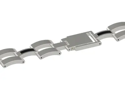 Bracelet silver with squares 3D print model