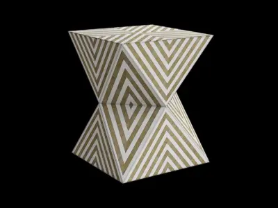 Wood Texture Rectangle Bohemian Side Table Low-poly 3D model