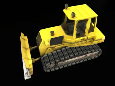 Bulldozer xs Low-poly 3D model