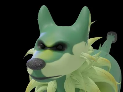 Dog toon style 2  Low-poly 3D model
