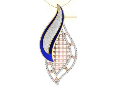 Solitaire Women Pendant 3dm STL OBJ FBX Renders Details 3D print model shop