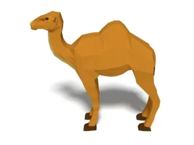 Low Poly Cartoon Camel Low-poly 3D model