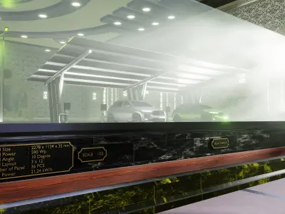 Solar Carport Type-3 3x12 Panels Diorama 3D model