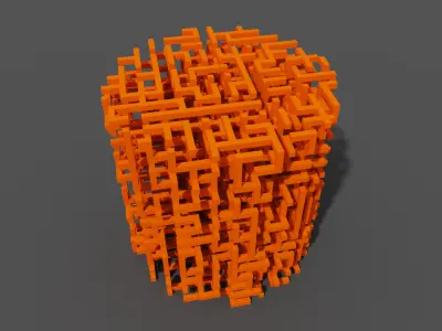 Cylindrical Voxel Maze 3D model