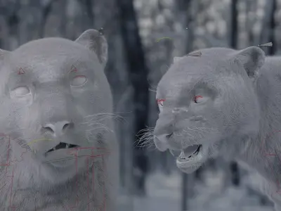Snow Leopard 3D 3D model