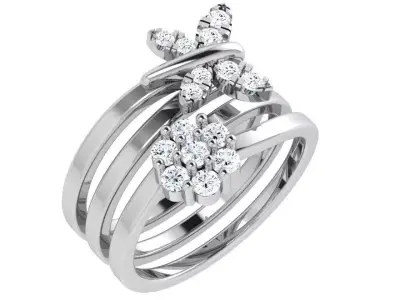 Butterfly Flower Spiral Ring 4614 3D print model