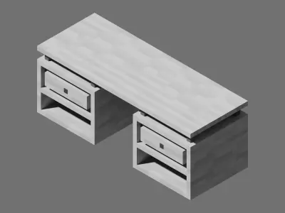 Desk Voxel Free low-poly 3D model