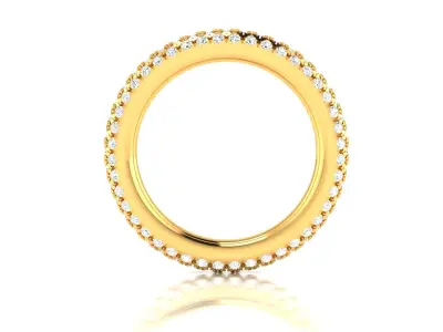 Band 3dm Render Details oval diamond ring gold 3D print model