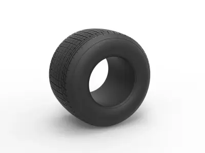 Dirt Sprint racing tire 23 Scale 1 to 25 3D print model