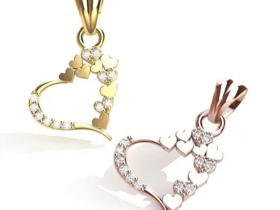 HEART PENDANT 3D print model 6
