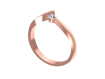 Solitaire Round Diamond Wedding Band 3dm STL OBJ FBX Render 3D print model
