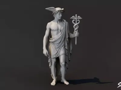Hermes Statue  Low-poly 3D model