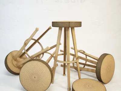 DIESEL Bar Stud stool by Moroso 3D model