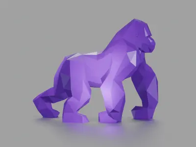Mojo kong - polygonal sculpture 3D print model
