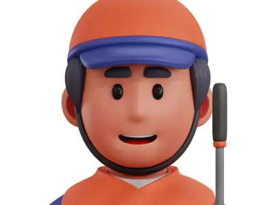 Jockey Player Avatar 3D Icon Low-poly 3D model