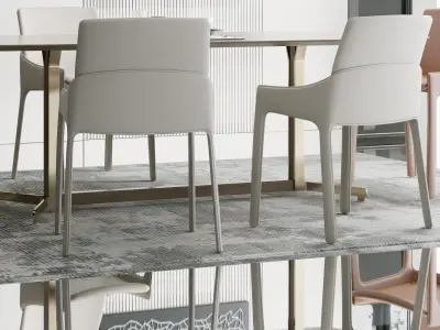 Modern table and style restaurant 3D model