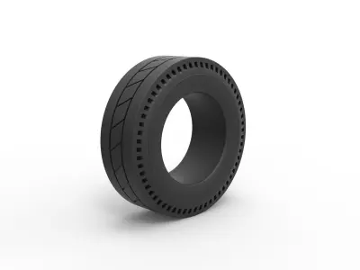 Rear tire of vintage dragster Version 11 Scale 1 to 25 3D print model