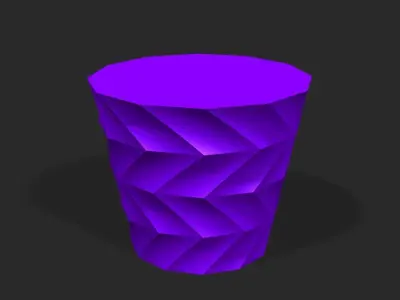 Cups and vases - zigzag surface 3D print model