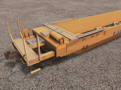 Gunderson Maxi-IV Double Stack Well Cars Low-poly 3D model