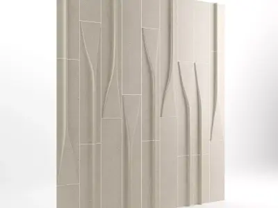 Wall Model tiled with vertical lines 3D model