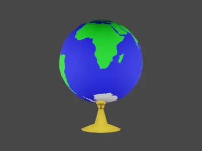 Low Poly Globe Model Free low-poly 3D model