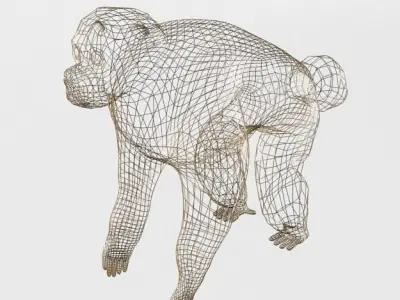 Uakaris monkey Low-poly 3D model