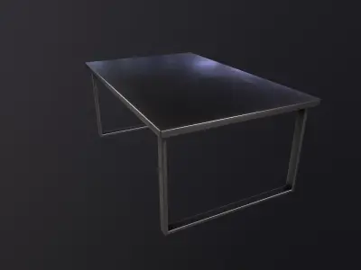 Black Metal Modern Table 3D Model Low-poly 3D model