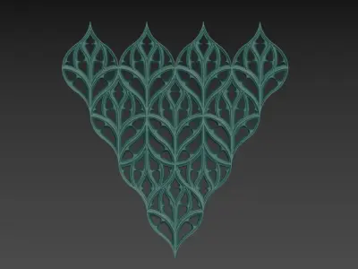 Seamless Gothic pattern 1 3D print model