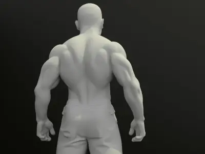Base Mesh Muscular Male - Game-Animation Ready Low-poly 3D model