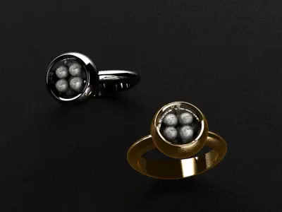 Rings gold and silver ring 3D print model