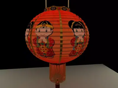 Chinese red lantern  3D model buy