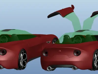 Alfa and Romeo sports cars 3D model