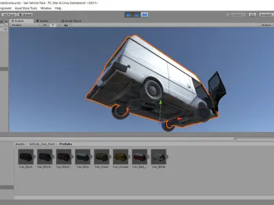 Van Vehicle Pack for Unity 3D Low-poly 3D model