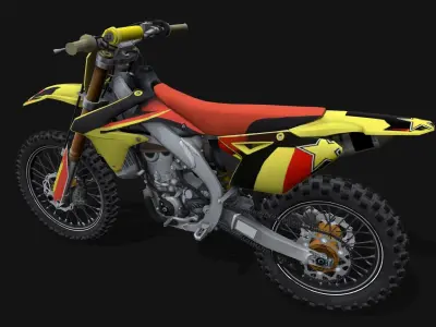 Motorcycle 4 dirt bike Low-poly 3D model