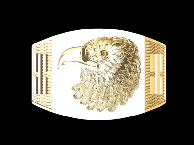 Eagle Rings Texture 3D print model 3D print model