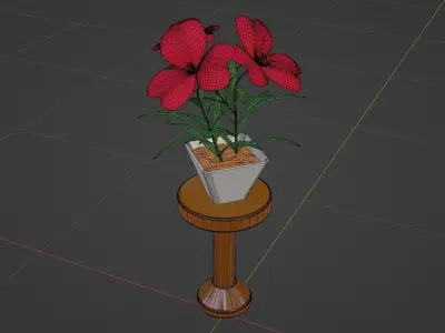 3D flower pot Low-poly 3D model