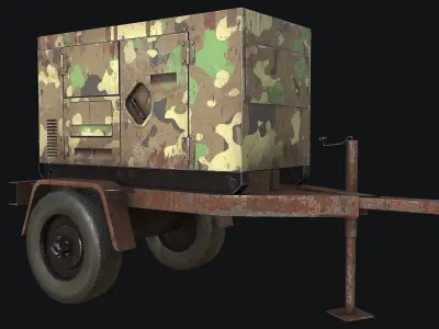 Mobile Diesel Generator package 3D Model Collection