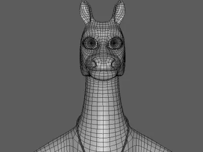 Cartoon Donkey- base mesh Low-poly 3D model
