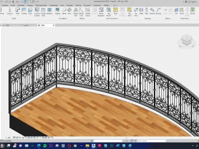 Classic Railing Revit Family type 012 3D model