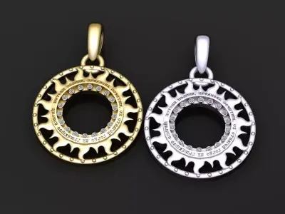 gold flame pendant 3D printable model   3D print model