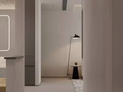 Modern living room dining room interior scenes 394 3D model