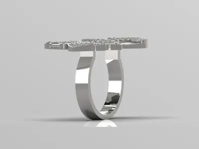 butterfly diamond ring jr00053 3D print model