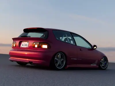 Wings West RS Civic EG Lip Kit and Extras Low-poly 3D model