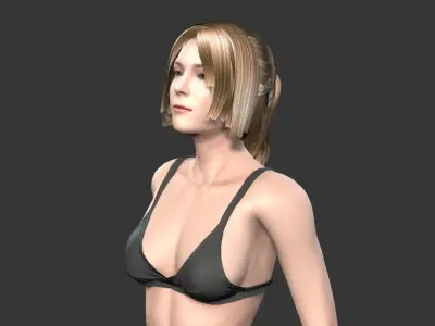 Game character Woman Low-poly 3D model get