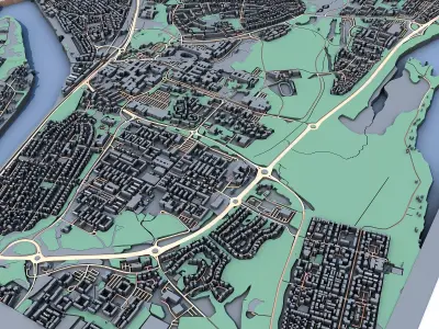 Umea City Sweden Scandinavian Urban Landscape  3D print model