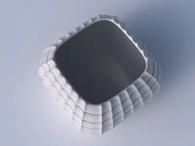 Bowl semi-quadratic with strange tiles 3D print model